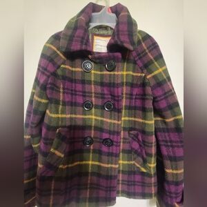 Aeropostale Plaid Wool Pea Coat